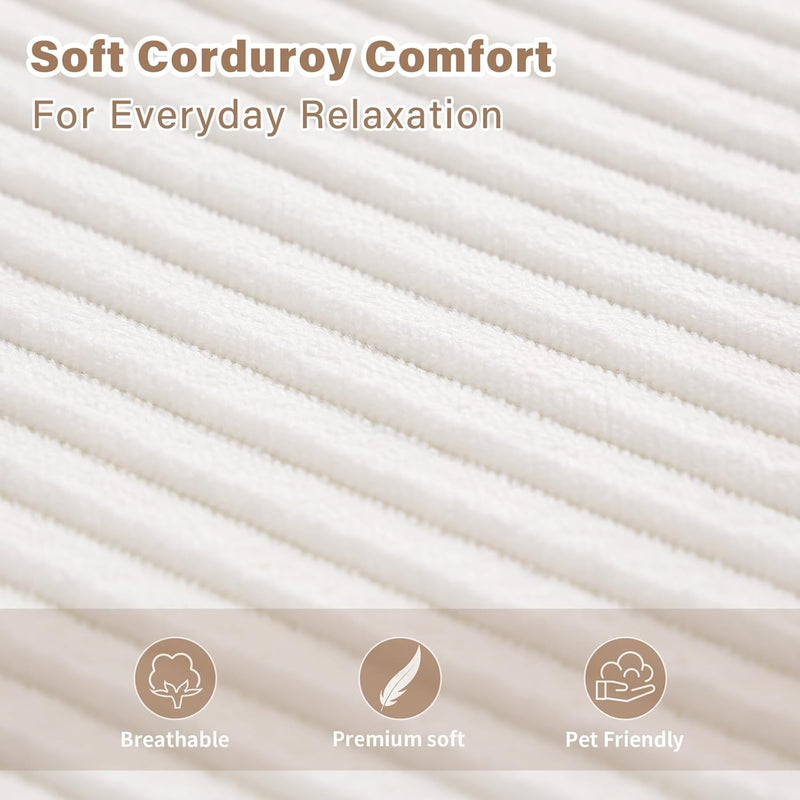 Folding Sofa Bed with Pillow Corduroy Convertible Sleeper