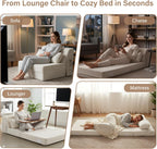 Folding Sofa Bed with Pillow Corduroy Convertible Sleeper