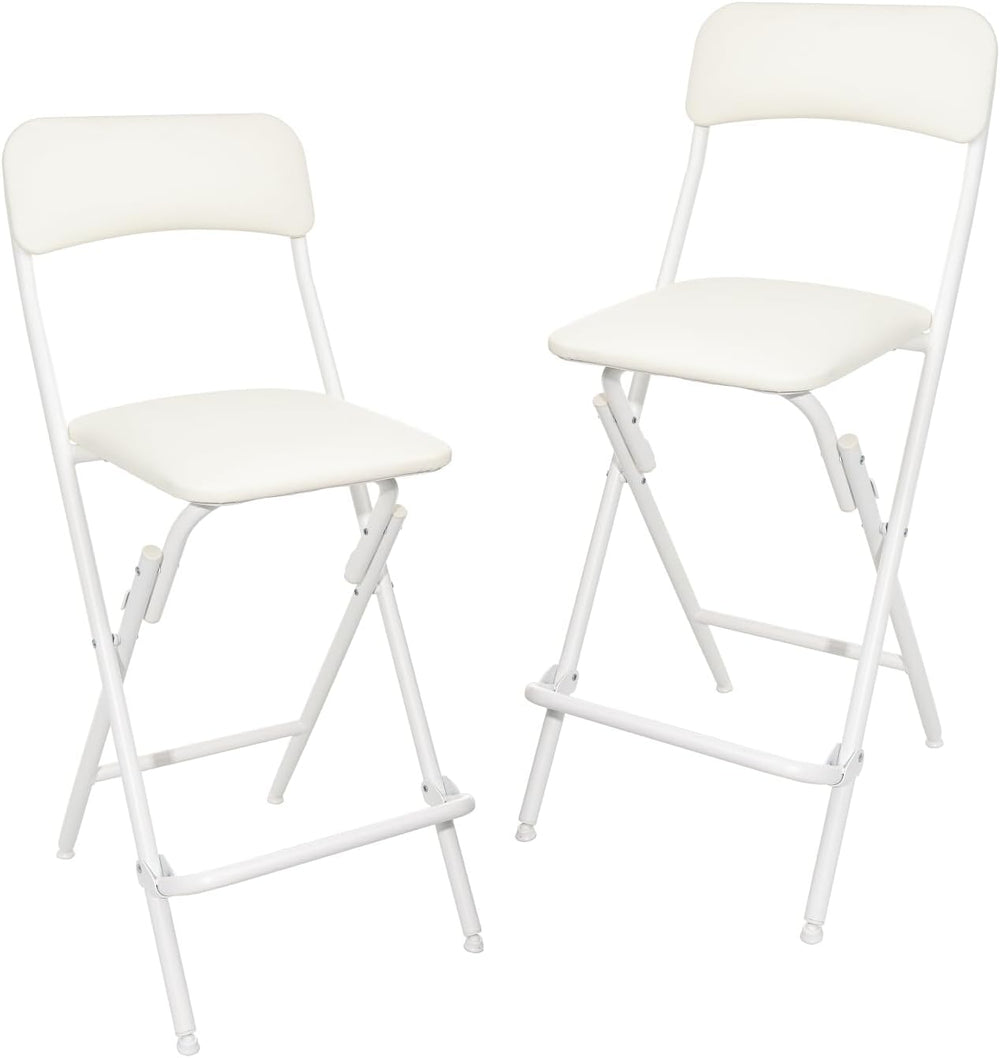 Folding Stool with Footrest 136.1KG Weight Capacity (Set of 2)