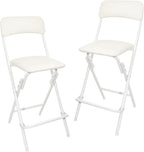 Folding Stool with Footrest 136.1KG Weight Capacity (Set of 2)