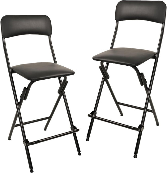 Folding Stool with Footrest 136.1KG Weight Capacity (Set of 2)