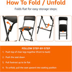 Folding Stool with Footrest 136.1KG Weight Capacity (Set of 2)