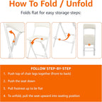 Folding Stool with Footrest 136.1KG Weight Capacity (Set of 2)