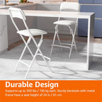 Folding Stool with Footrest 136.1KG Weight Capacity (Set of 2)