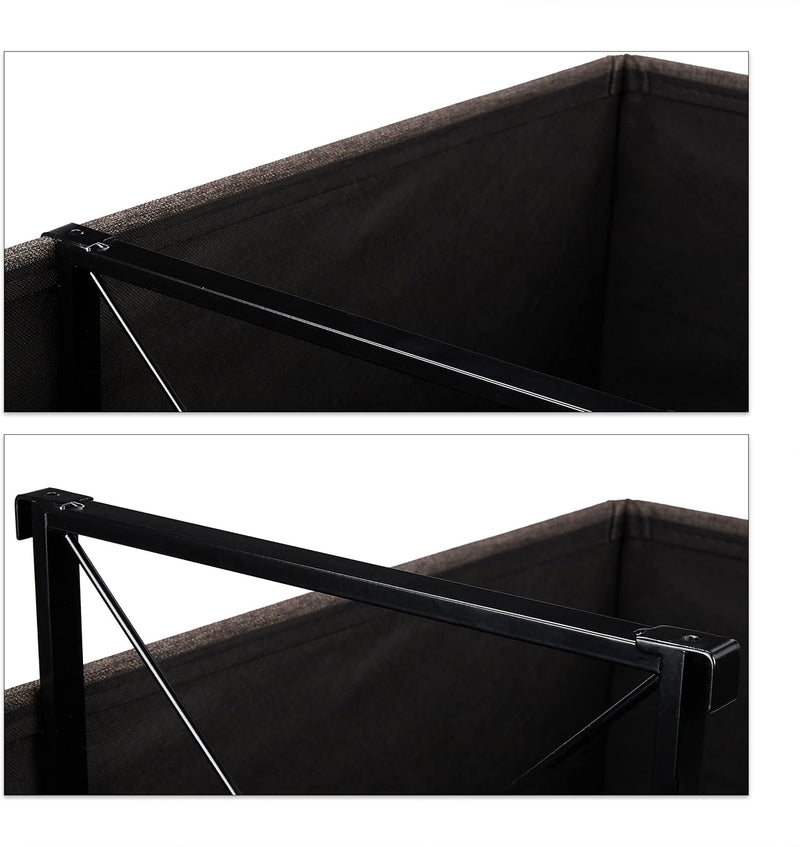 Folding Storage Bench Padded Hinged Lid Hallway Chest