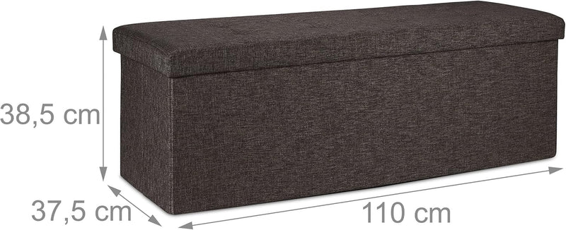 Folding Storage Bench Padded Hinged Lid Hallway Chest