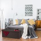 Folding Storage Bench Padded Hinged Lid Hallway Chest