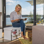 Folding Storage Ottoman Foldaway Seat with 6