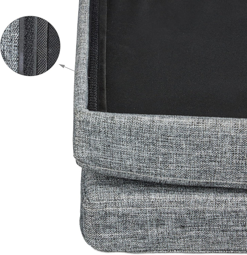Folding Storage Ottoman W Back