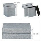 Folding Storage Ottoman W Back