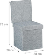 Folding Storage Ottoman W Back