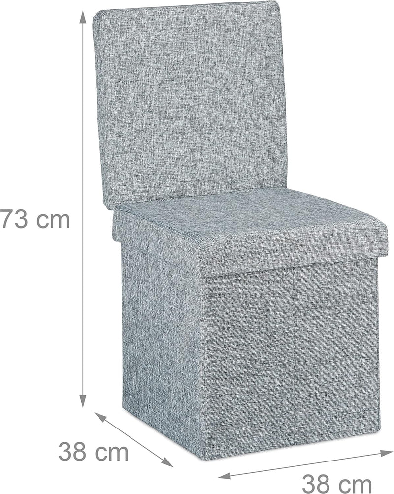 Folding Storage Ottoman W Back