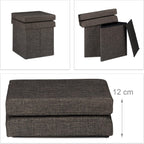 Folding Storage Ottoman W Back