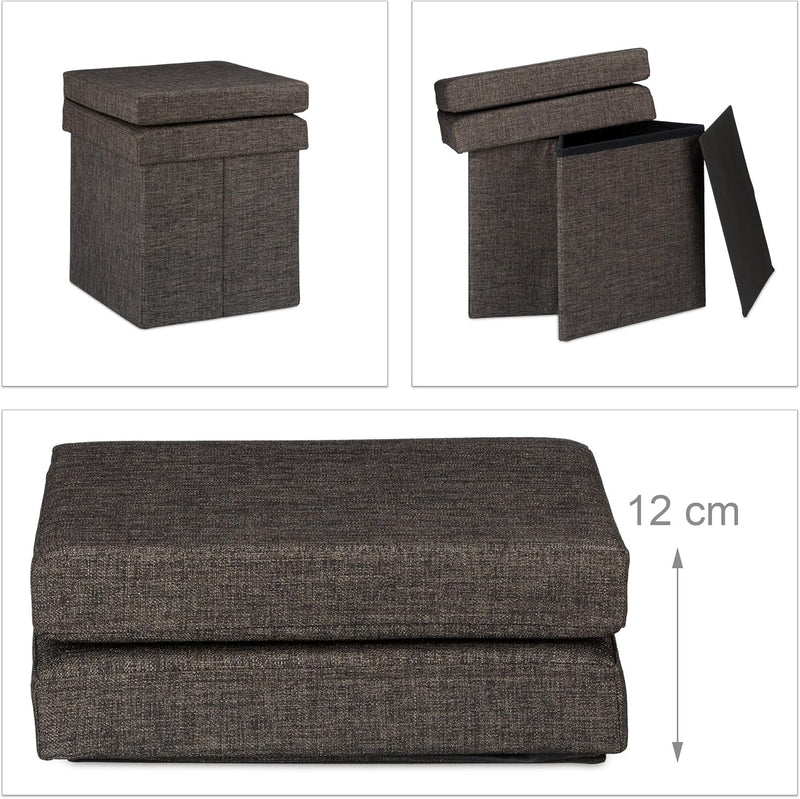 Folding Storage Ottoman W Back