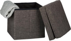 Folding Storage Ottoman W Back