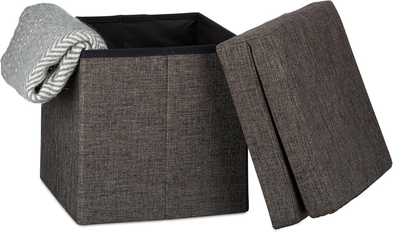 Folding Storage Ottoman W Back