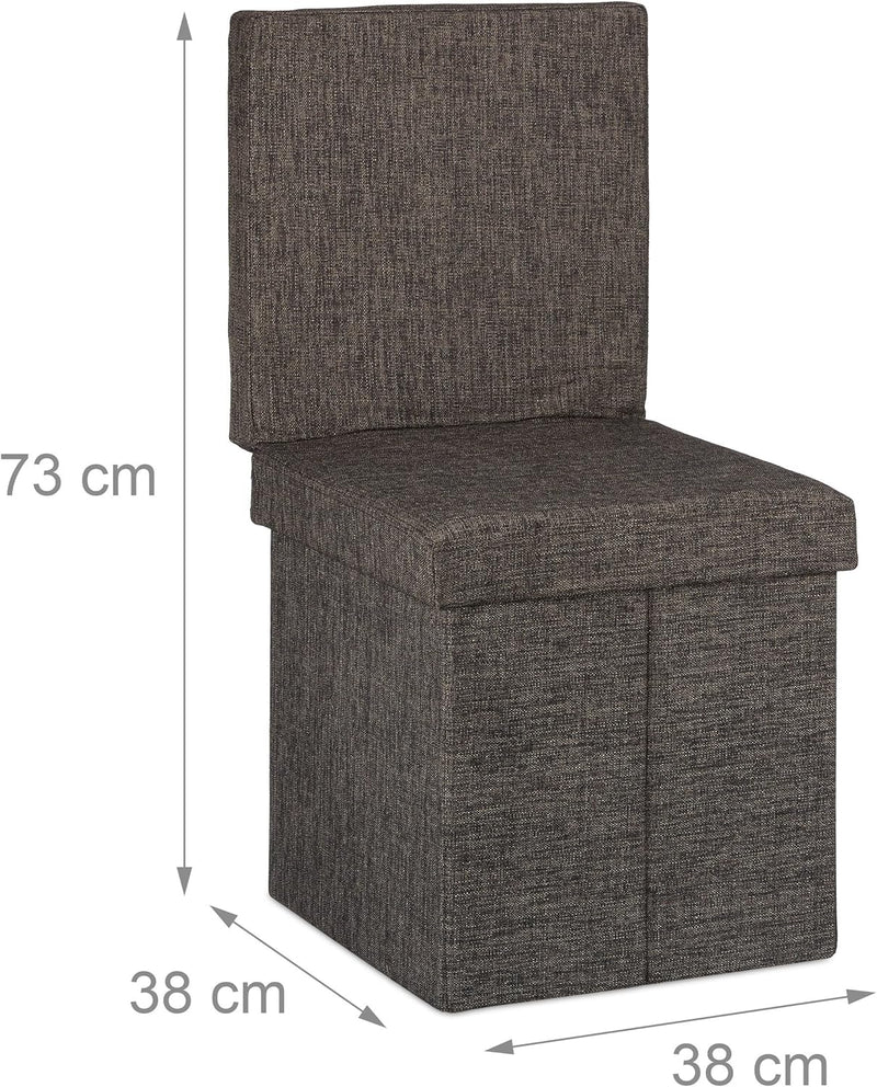 Folding Storage Ottoman W Back