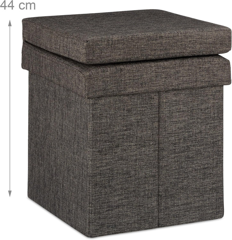 Folding Storage Ottoman W Back