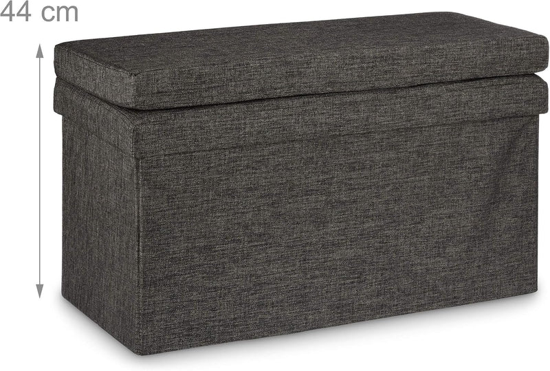 Folding Storage Ottoman with Seat Back Size Large