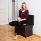 Folding Storage Ottoman with Seat Back Size Large