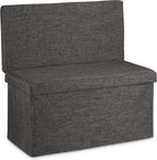 Folding Storage Ottoman with Seat Back Size Large