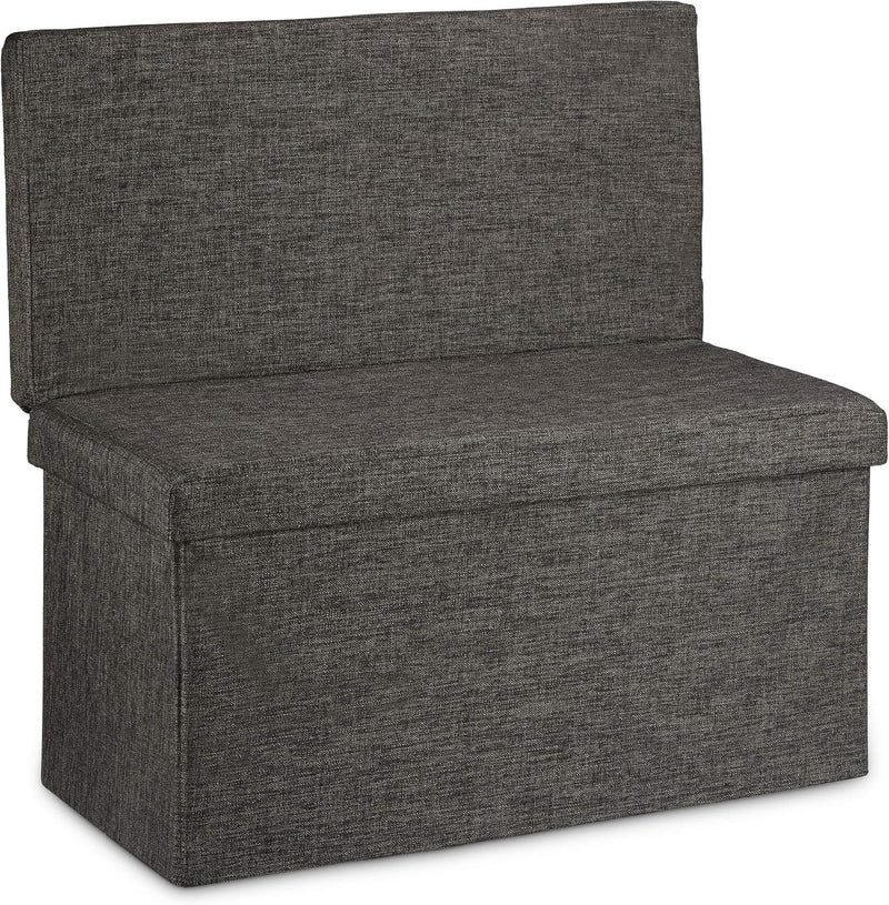 Folding Storage Ottoman with Seat Back Size Large