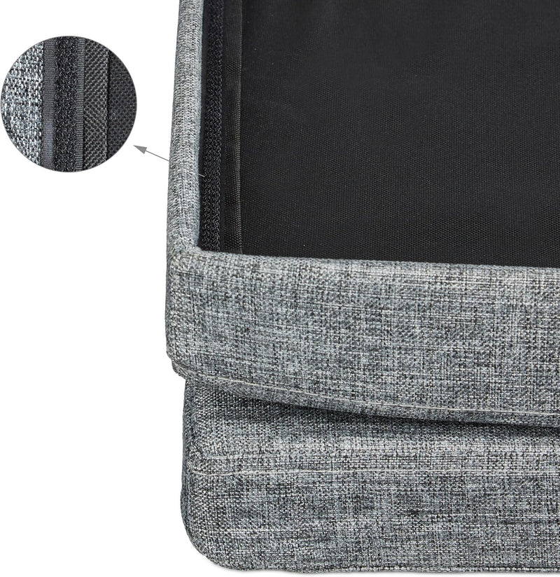 Folding Storage Ottoman with Seat Back Size Large