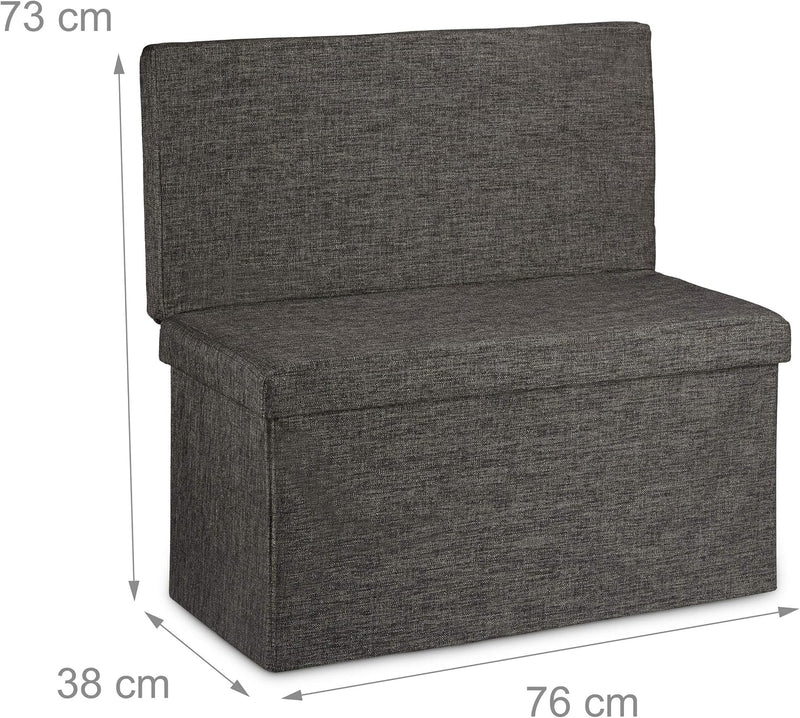 Folding Storage Ottoman with Seat Back Size Large