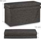 Folding Storage Ottoman with Seat Back Size Large