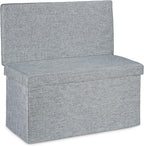 Folding Storage Ottoman with Seat Back Size Large