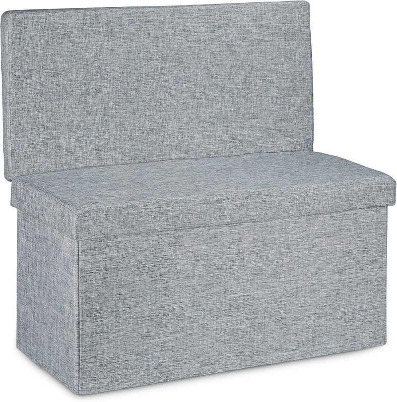Folding Storage Ottoman with Seat Back Size Large