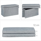Folding Storage Ottoman with Seat Back Size Large