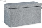 Folding Storage Ottoman with Seat Back Size Large