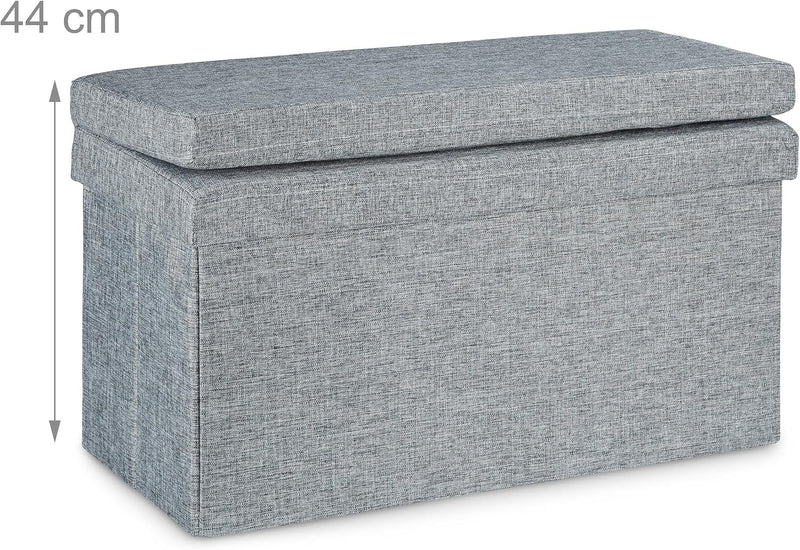 Folding Storage Ottoman with Seat Back Size Large