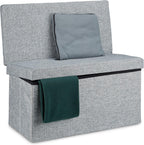 Folding Storage Ottoman with Seat Back Size Large
