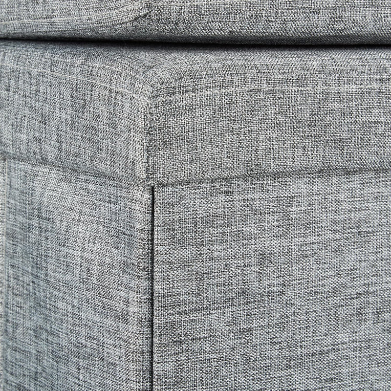 Folding Storage Ottoman with Seat Back Size Large