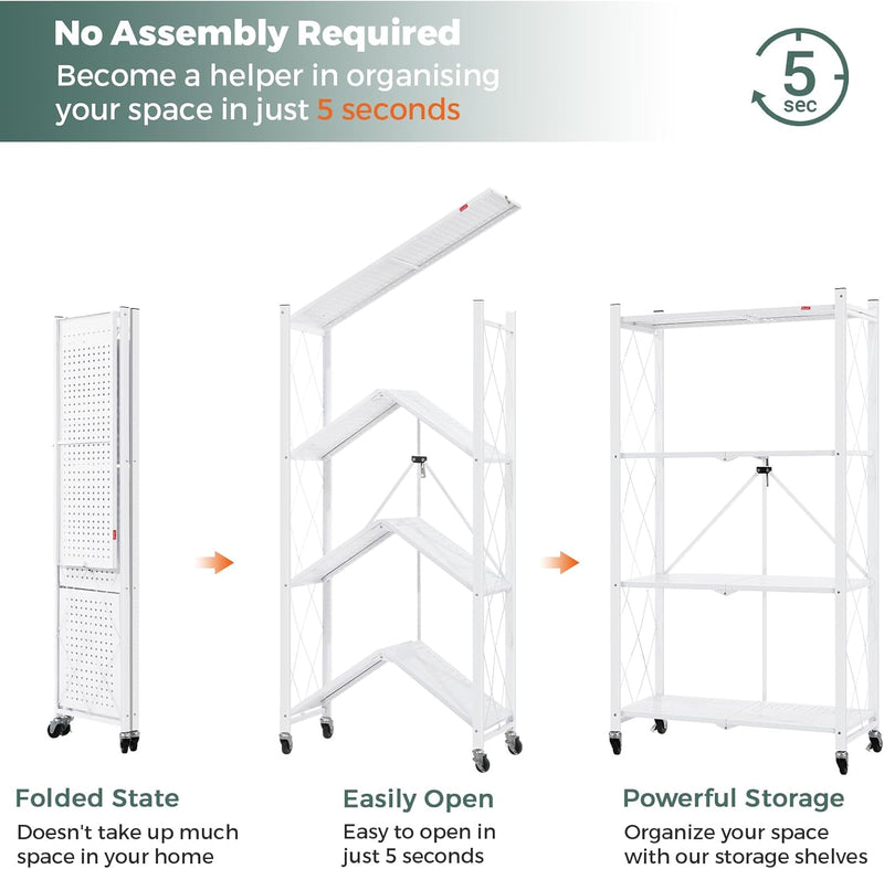 Folding Storage Shelves 5 Tiers Metal Shelving Units