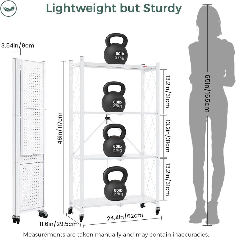 Folding Storage Shelves 5 Tiers Metal Shelving Units