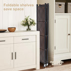 Folding Storage Shelves on Wheels 5-Tier