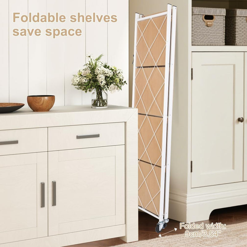 Folding Storage Shelves on Wheels 5-Tier