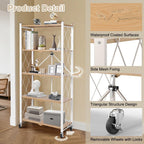 Folding Storage Shelves on Wheels 5-Tier