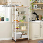 Folding Storage Shelves on Wheels 5-Tier