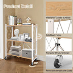 Folding Storage Shelves on Wheels 5-Tier Metal Shelving