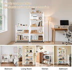 Folding Storage Shelves on Wheels 5-Tier Metal Shelving