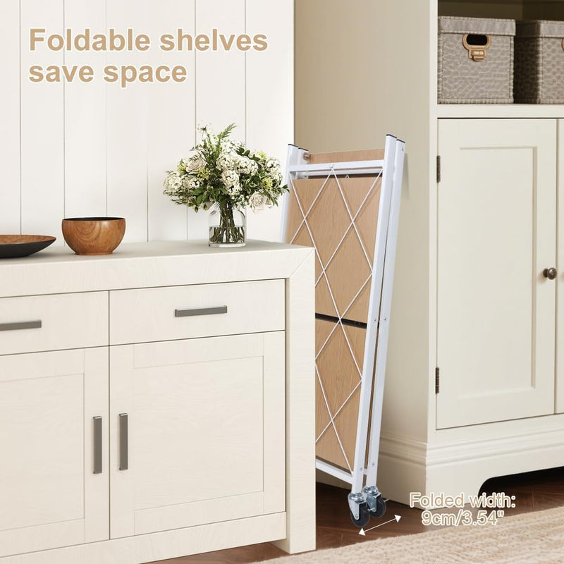 Folding Storage Shelves on Wheels 5-Tier Metal Shelving
