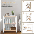 Folding Storage Shelves on Wheels 5-Tier Metal Shelving
