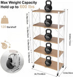 Folding Storage Shelves on Wheels 5-Tier Metal Shelving