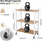 Folding Storage Shelves on Wheels 5-Tier Metal Shelving