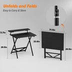 Folding Table with Monitor Stand Foldable Computer Desk