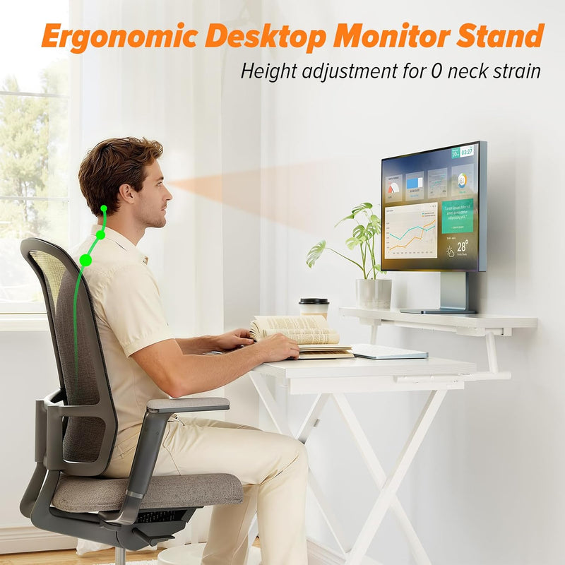 Folding Table with Monitor Stand Foldable Computer Desk